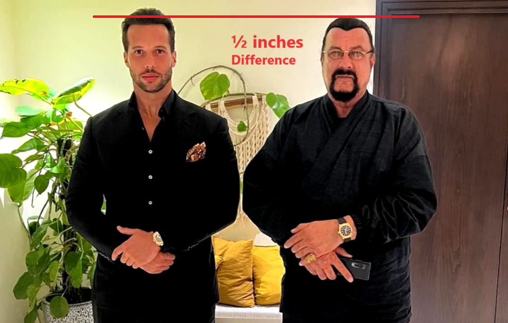 Tristan Tate Height difference with Steven Seagal
